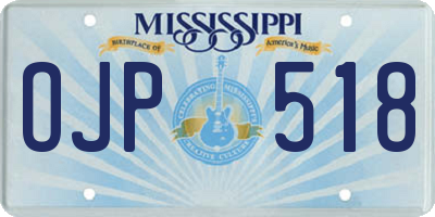MS license plate OJP518