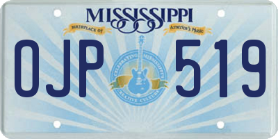 MS license plate OJP519