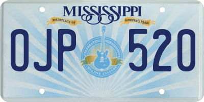 MS license plate OJP520