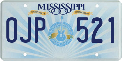 MS license plate OJP521