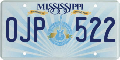 MS license plate OJP522