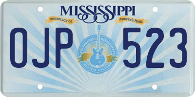 MS license plate OJP523