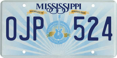 MS license plate OJP524