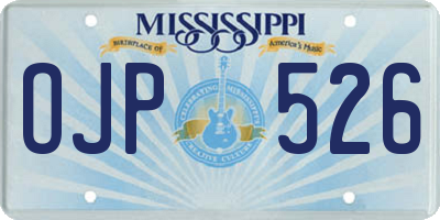 MS license plate OJP526