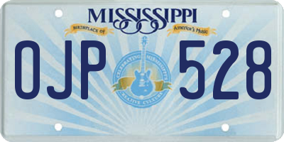 MS license plate OJP528