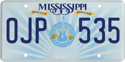 MS license plate OJP535