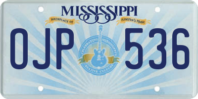 MS license plate OJP536