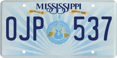 MS license plate OJP537