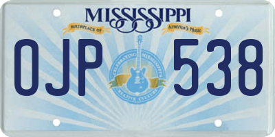 MS license plate OJP538