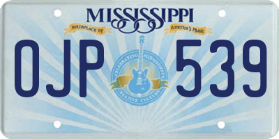 MS license plate OJP539