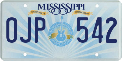 MS license plate OJP542