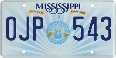 MS license plate OJP543