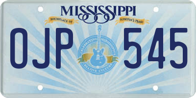 MS license plate OJP545