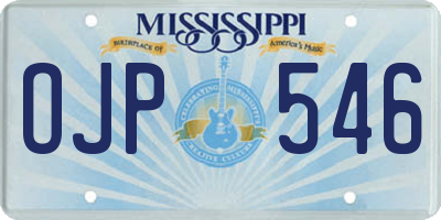 MS license plate OJP546