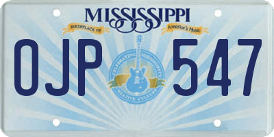 MS license plate OJP547