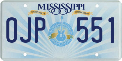 MS license plate OJP551