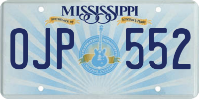 MS license plate OJP552