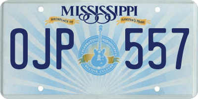 MS license plate OJP557