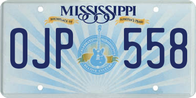 MS license plate OJP558