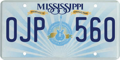 MS license plate OJP560