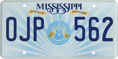 MS license plate OJP562