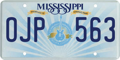 MS license plate OJP563