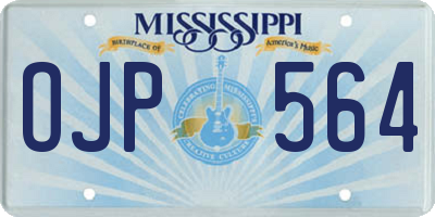 MS license plate OJP564