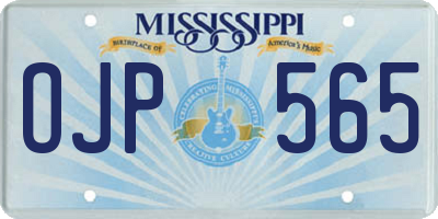 MS license plate OJP565