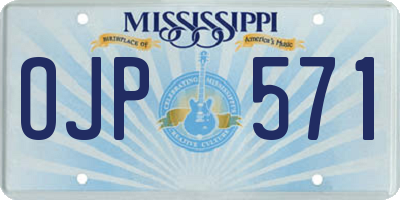 MS license plate OJP571