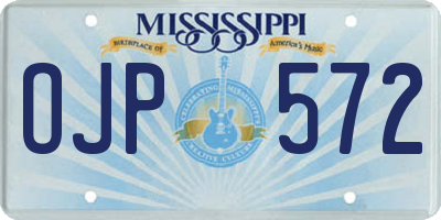 MS license plate OJP572