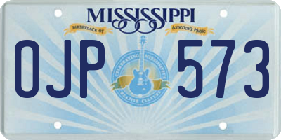 MS license plate OJP573