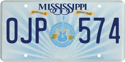 MS license plate OJP574