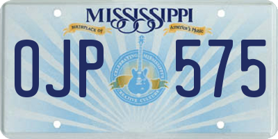 MS license plate OJP575