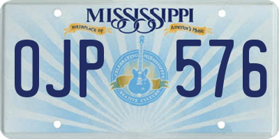 MS license plate OJP576