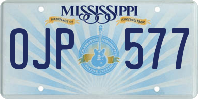 MS license plate OJP577