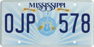 MS license plate OJP578