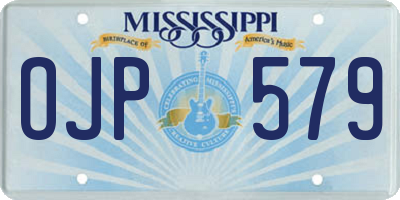 MS license plate OJP579