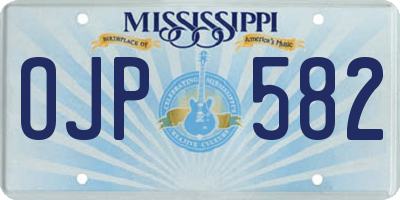 MS license plate OJP582