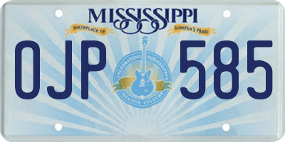 MS license plate OJP585