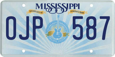 MS license plate OJP587