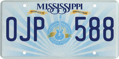 MS license plate OJP588