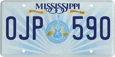 MS license plate OJP590
