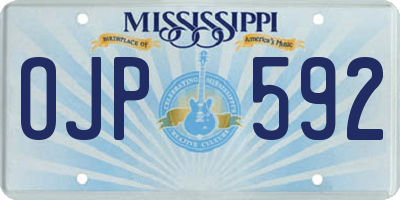 MS license plate OJP592
