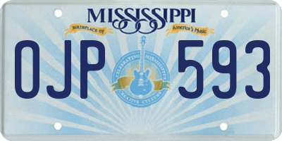 MS license plate OJP593