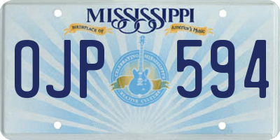 MS license plate OJP594