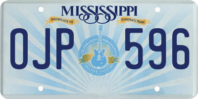 MS license plate OJP596