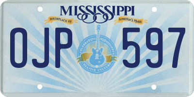 MS license plate OJP597
