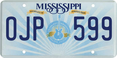 MS license plate OJP599