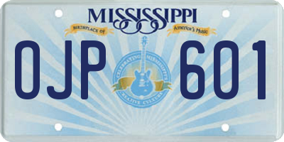 MS license plate OJP601