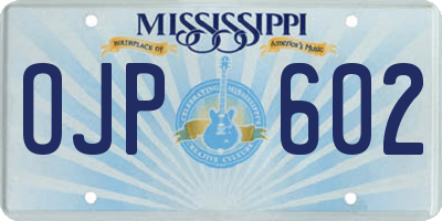 MS license plate OJP602